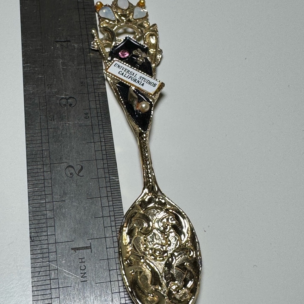 Universal‎ Studios California Jeweled Gold Tone Souvenir Spoon